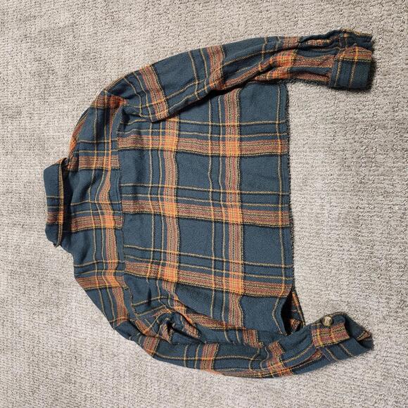 American Eagle Button Up Shirt Cropped Women's Multicolor Long Sleeve Medium - Picture 4 of 6